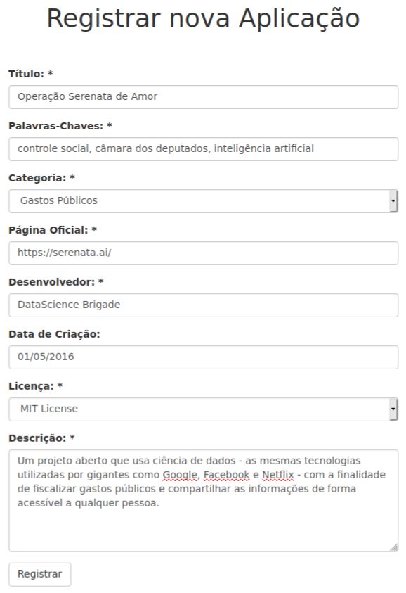 Exemplo para registrar aplicação